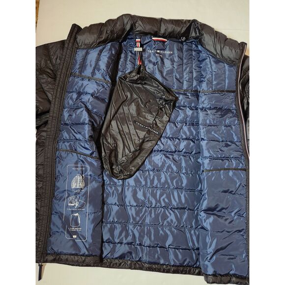 Tommy Hilfiger Men's 3XL Black Packable Puffer Jacket – Lightweight & Insulated - Picture 3 of 11